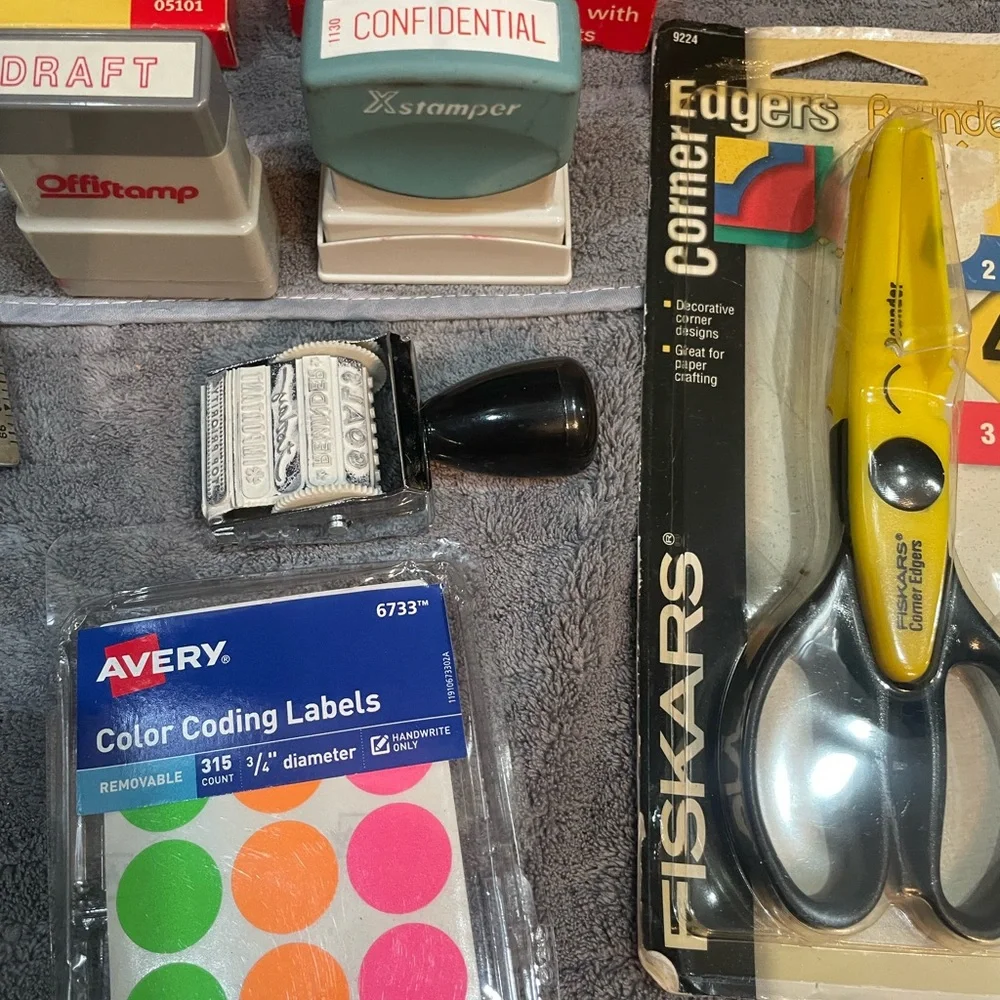 Office Supplies Bundle with Scissors and Labels